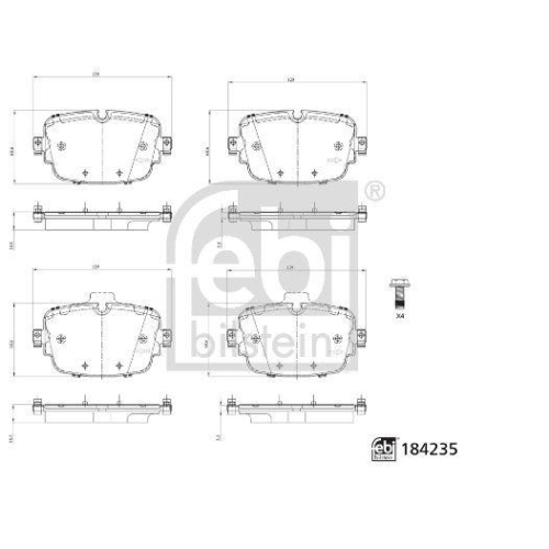 FEBI BILSTEIN Bremsbelagsatz, Scheibenbremse 184235