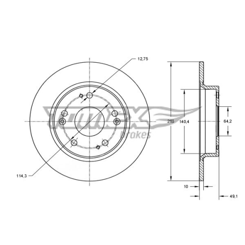 TOMEX Brakes Bremsscheibe TX73-82