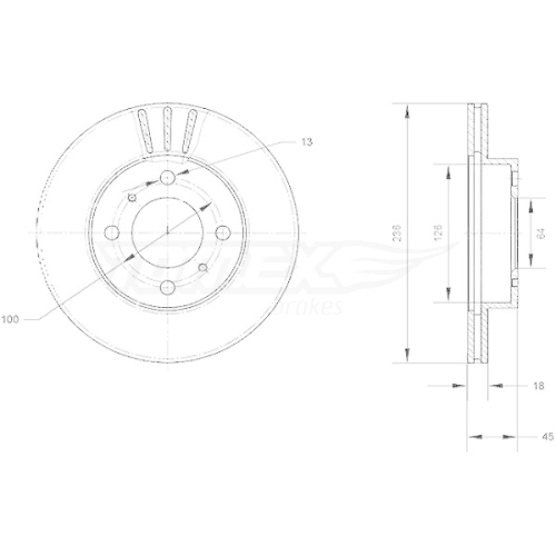 TOMEX Brakes Bremsscheibe TX70-98