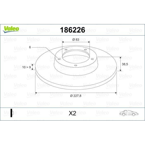 VALEO Bremsscheibe 186226