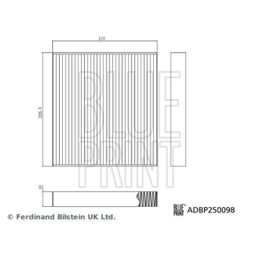 BLUE PRINT Filter, Innenraumluft ADBP250098