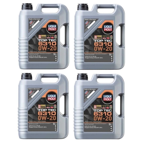 Motoröl Motorenöl Top Tec 6310 0W-20 Liqui Moly 20 Liter Kanister PSA B71 2010