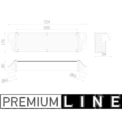 MAHLE Ladeluftkühler BEHR *** PREMIUM LINE *** CI 228 000P
