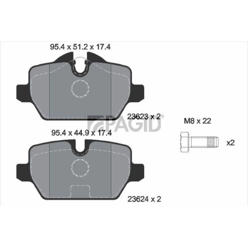 PAGID Bremsbelagsatz, Scheibenbremse T1445N