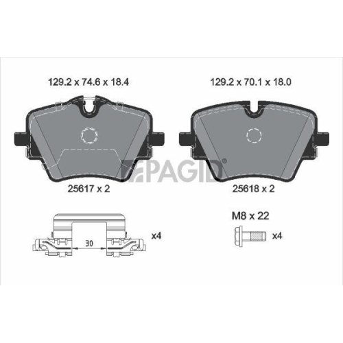 PAGID Bremsbelagsatz, Scheibenbremse T2820N