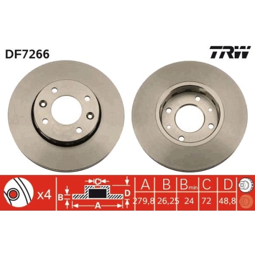 TRW Bremsscheibe DF7266