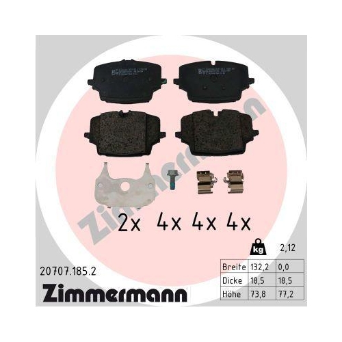 ZIMMERMANN Bremsbelagsatz, Scheibenbremse 20707.185.2