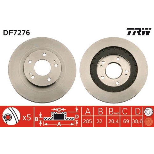 TRW Bremsscheibe DF7276