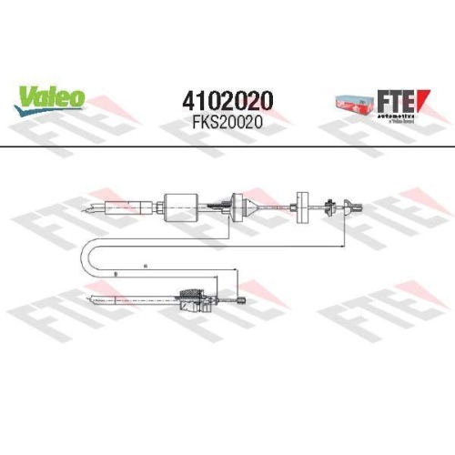 VALEO Seilzug, Kupplungsbet&auml;tigung FTE CLUTCH ACTUATION 4102020