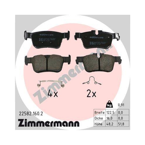 ZIMMERMANN Bremsbelagsatz, Scheibenbremse 22582.160.2