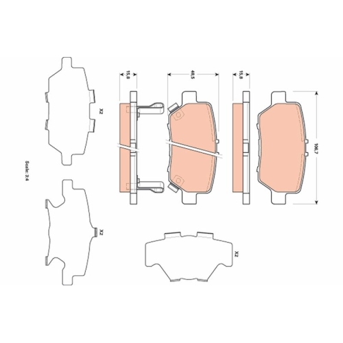 TRW Bremsbelagsatz, Scheibenbremse GDB3512