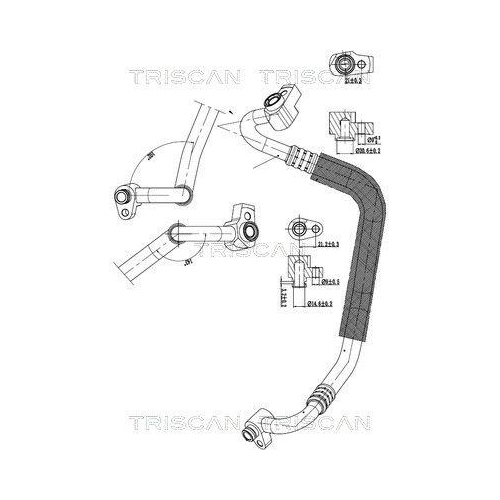 TRISCAN Hochdruck-/Niederdruckleitung, Klimaanlage 9010 16001