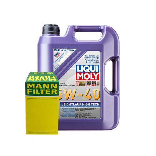 LiquiMoly Motoröl Leichtlauf 5W-40 5Liter 3864+Ölfilter Mann&Hummel Set Satz Kit