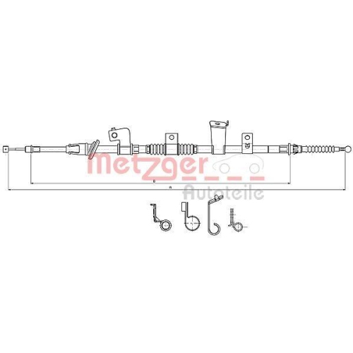 METZGER AUTOTEILE Seilzug, Feststellbremse 17.2301