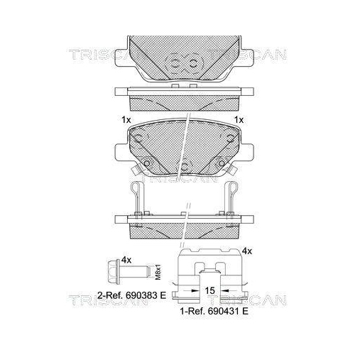 TRISCAN Bremsbelagsatz, Scheibenbremse 8110 15075