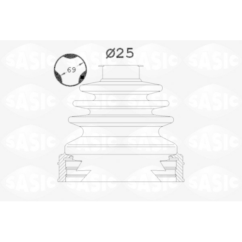 SASIC Faltenbalgsatz, Antriebswelle 1906090