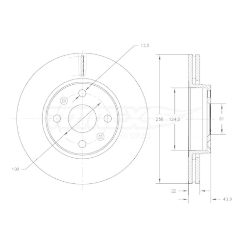 TOMEX Brakes Bremsscheibe TX72-52