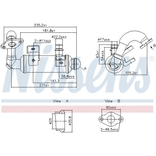 NISSENS Kühler, Abgasrückführung ** FIRST FIT ** 989405
