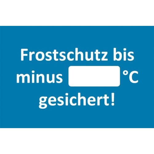 250x Kundendienstaufkleber, Text: Frostschutz bis minus... EICHNER 9220-00053