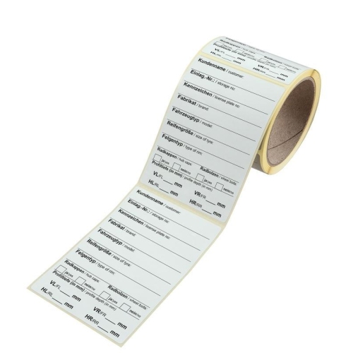 100 Selbstklebendes Reifenetikett mit metallisierter R&uuml;ckseite Kennzeichnung