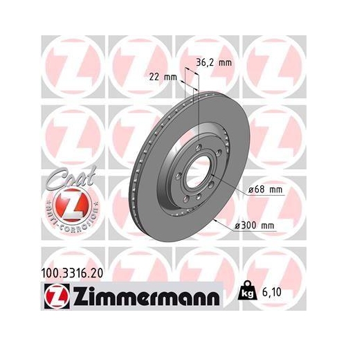 ZIMMERMANN Bremsscheibe COAT Z 100.3316.20
