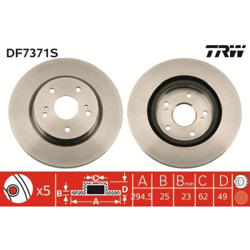 TRW Bremsscheibe DF7371S