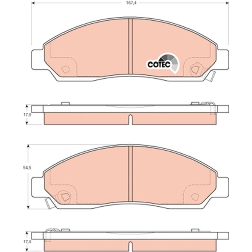 TRW Bremsbelagsatz, Scheibenbremse COTEC GDB3466