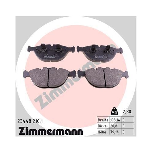 ZIMMERMANN Bremsbelagsatz, Scheibenbremse 23448.210.1