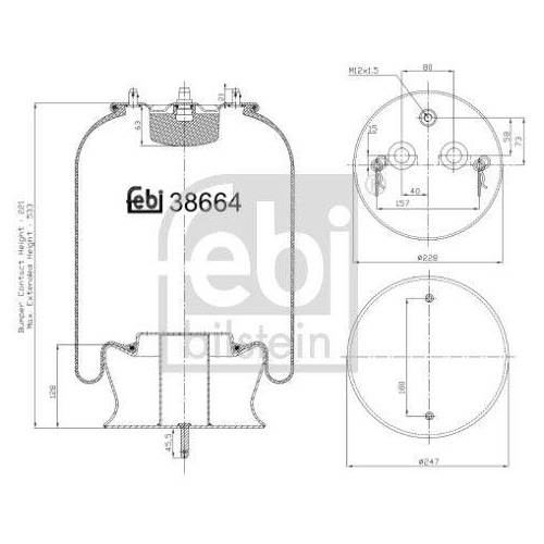 FEBI BILSTEIN Federbalg, Luftfederung 38664