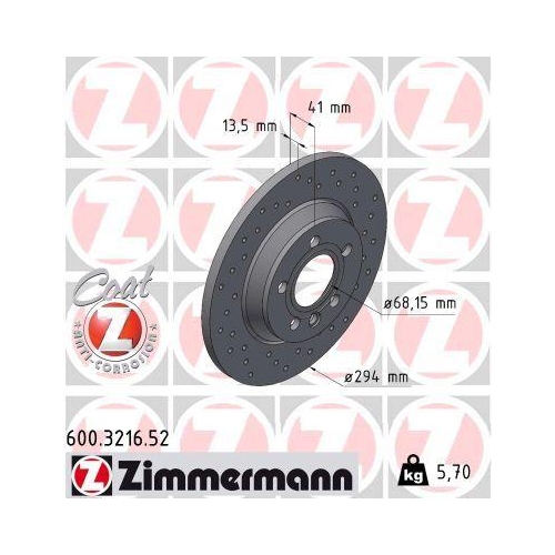 ZIMMERMANN Bremsscheibe SPORT Z 600.3216.52