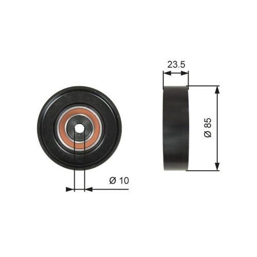 GATES Umlenk-/F&uuml;hrungsrolle, Keilrippenriemen DriveAlign&trade; T36274
