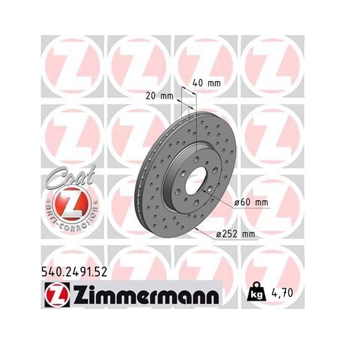 ZIMMERMANN Bremsscheibe SPORT Z 540.2491.52