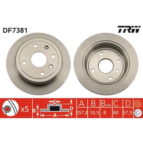 TRW Bremsscheibe DF7381