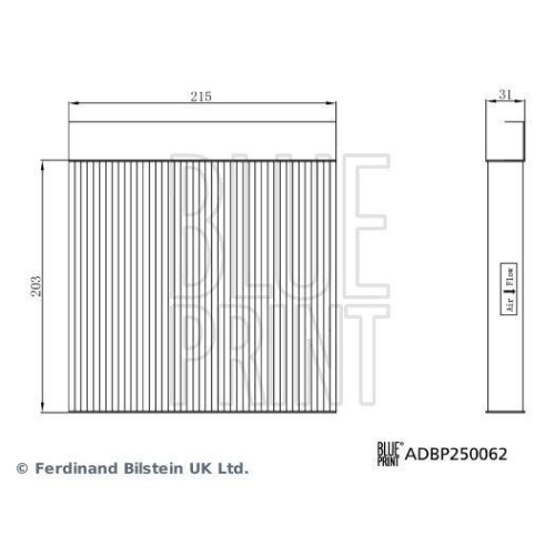 BLUE PRINT Filter, Innenraumluft ADBP250062
