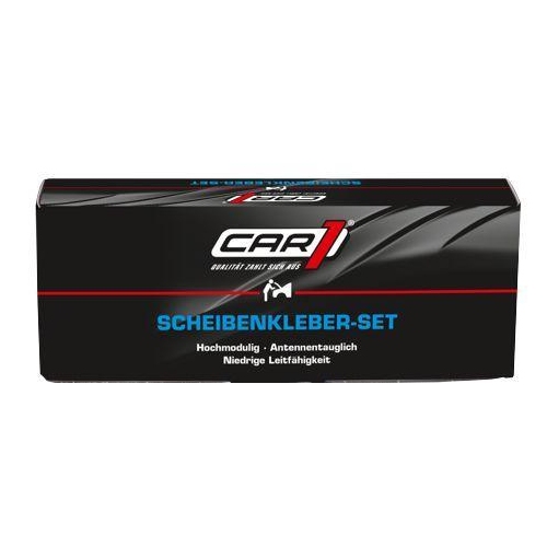 CAR 1 Scheibenkleberset Kartusche 310ml Schwarzprimer 30ml Reinigung Wollwischer