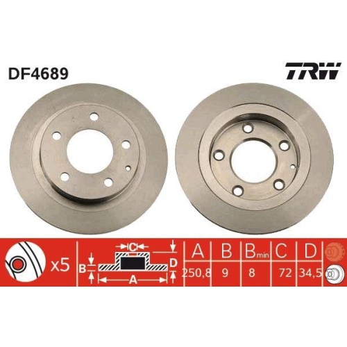 TRW Bremsscheibe DF4689