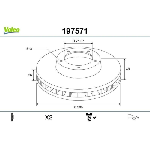 VALEO Bremsscheibe 197571
