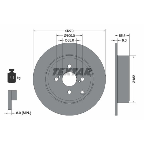 TEXTAR Bremsscheibe PRO 92126303