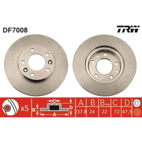 TRW Bremsscheibe DF7008