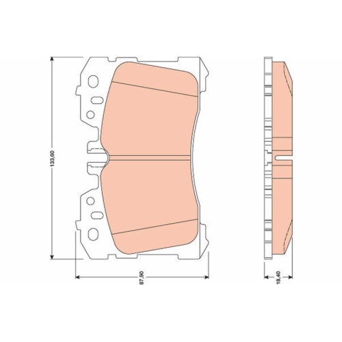 TRW Bremsbelagsatz, Scheibenbremse GDB3473