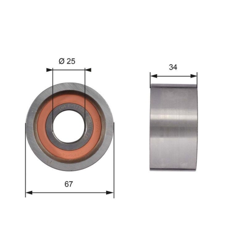 GATES Umlenk-/F&uuml;hrungsrolle, Zahnriemen PowerGrip&trade; T41178