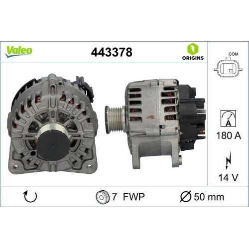 VALEO Generator VALEO ORIGINS - NEW O.E. TECHNOLOGIE 443378
