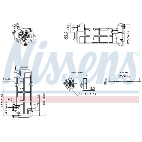 NISSENS Kühler, Abgasrückführung ** FIRST FIT ** 989458