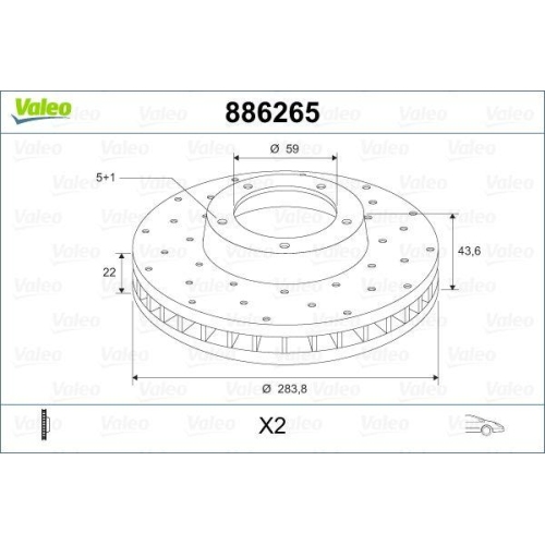 VALEO Bremsscheibe 886265