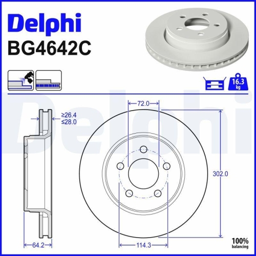 DELPHI Bremsscheibe BG4642C