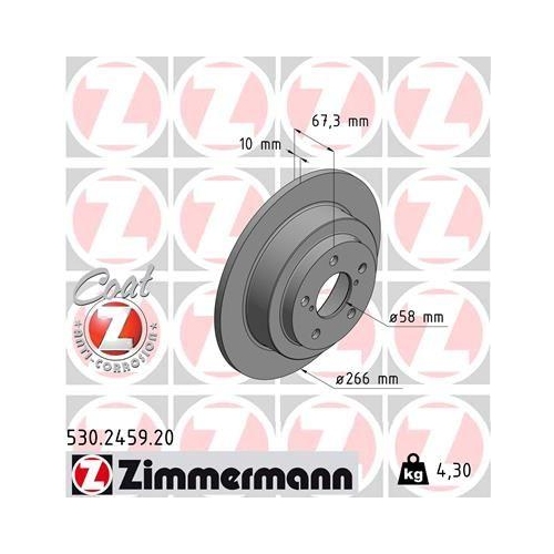 ZIMMERMANN Bremsscheibe COAT Z 530.2459.20