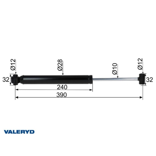 Auflaufd&auml;mpfer passend f&uuml;r BPW A 1510 / AK 2008 CC=390 Valeryd 4020004