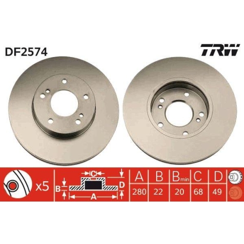 TRW Bremsscheibe DF2574
