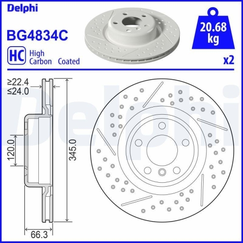 DELPHI Bremsscheibe BG4834C