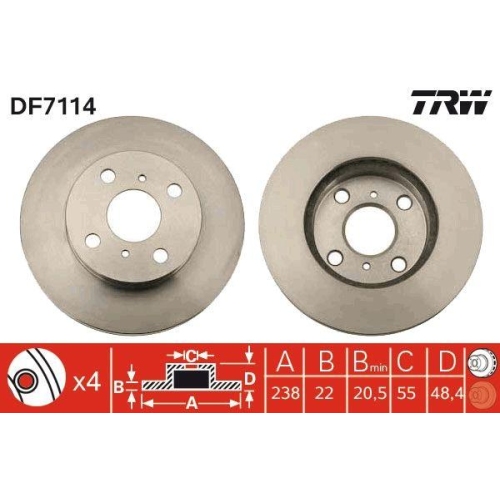 TRW Bremsscheibe DF7114